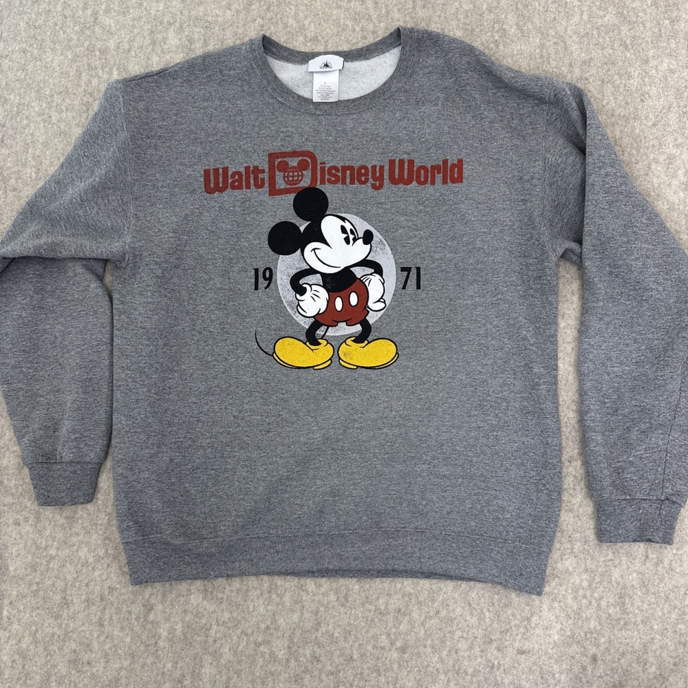 Walt Disney World Mickey Mouse Crewneck Sweatshirt Mens Large